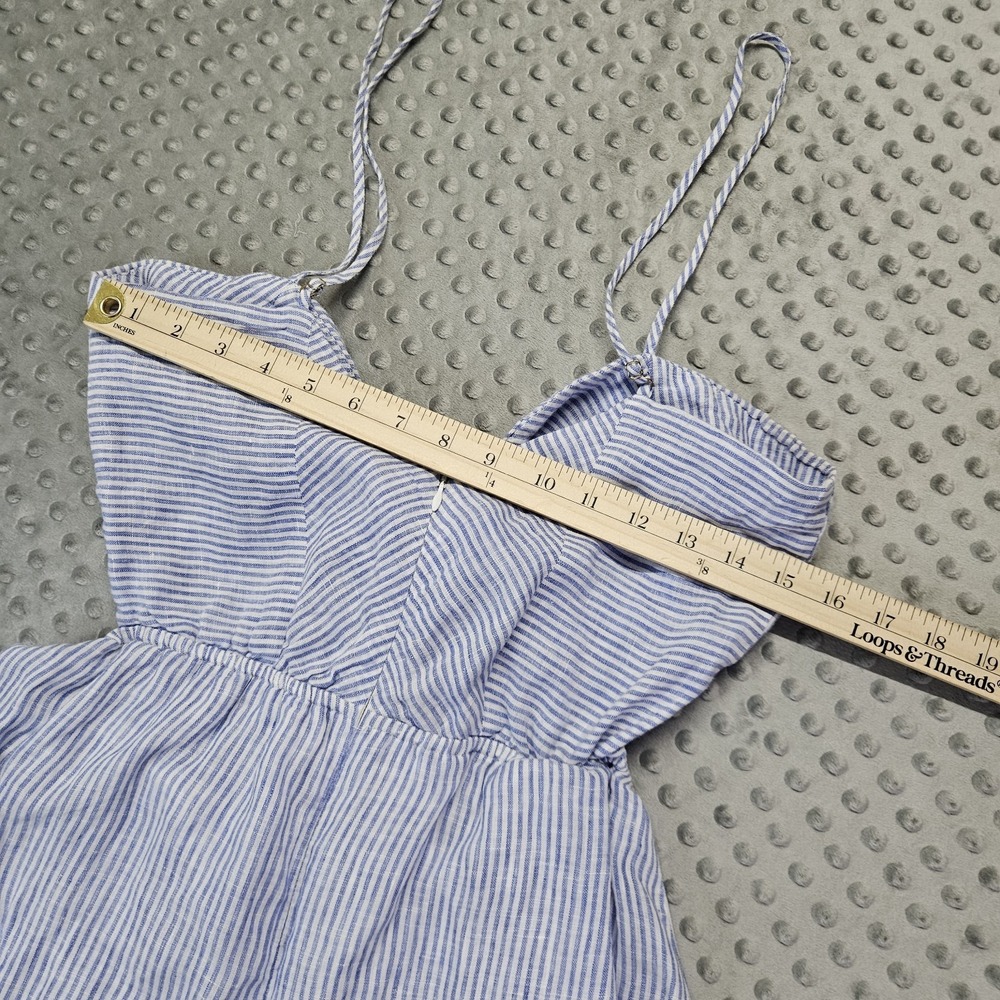 Karina Grimaldi Blue Striped Summer Linen Dress Sz. M - Picture 2 of 12